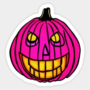 Pink Halloween Pumpkin Sticker